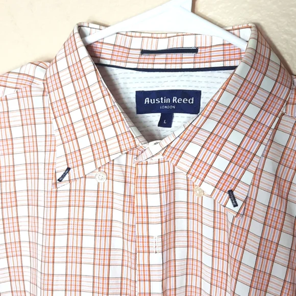 austin reed dress shirt Austin Reed London Mens XXL Blue Check Dress Shirt Long Sleeve Button Up